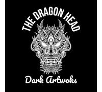 ensemble tête de bête dragon dessiné à la main éclosion contour symbole tatouage marchandise vintage Stickers gravés 52x68.4cm Culture du tatouage Blanc