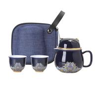 Ensemble théière en céramique avec infuseur - Théière portable - En céramique - Résistante aux chocs - Avec infuseur - Pour pique-nique et maison