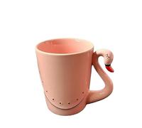 Ensemble théière en forme de flamant rose - Tasse à café en porcelaine rose - Cadeau d'anniversaire