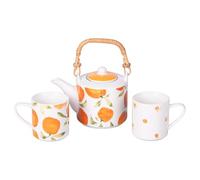 Ensemble théière et deux tasses en porcelaine 640 ml, oranges, Fruit Life