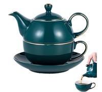 Ensemble théière et tasse à thé pour une théière et tasse en céramique avec soucoupe Ensembles de élégants élégants pour la décoration de table cuisine Cuisine vert paon