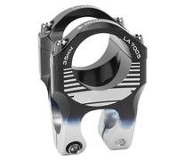 Ensemble Tige En Alliage D'aluminium CNC Creux Universel Montagne Courte Guidon Tige BRICOLAGE Route Faire À Engrenage Fixe Cyclisme (Argent noir)