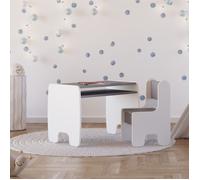 Ensemble TIMI - Table avec chaise - Couleur grise et blanche - Pour chambre d'enfant