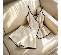 Ensemble top camisole et short cintré à la taille avec blocs de couleurs, tenue pour l'été, les vacances, les fêtes élégantes, le festival de juin, les vacances à la plage, les trajets quotidiens, les