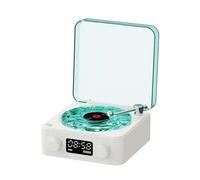 Ensemble tourne-disque vinyle Bluetooth Wave avec lumières ambiantes réglables, lecteur de musique avec 4 modes, modèles de platines de disques vintage avec horloge, petit tourne-disque pour bureau