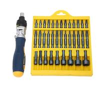 Ensemble Tournevis Magnétique, 36 Pièces Rotatif 180° 90° 45° - Rétropédalage 3 Modes, Kit Réparation Auto Garage
