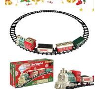 Ensemble Train De Noël 18 Pièces Lumières Et Son Électrique Interactif | Locomotive Modèle Train Voie Ferrée Pour Préscolaires, Élèves de Maternelle, , Jeunes, Ado,