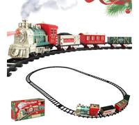 Ensemble Train De Noël 18 Pièces Lumières Et Son Électrique Interactif | Tunnel Ferroviaire Rails Voie Locomotive et Train Jouet Pour préscolaires, maternelle, élèves, garçons, filles,
