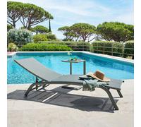 Ensemble transat BONAO Laurier + table d’appoint EVASION Aluminium traité époxy, Texaline Hespéride