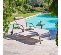 Ensemble transat OSMALA Lin Laurier + table d’appoint VENUZIA Texaline, Aluminium traité époxy Hespéride