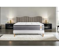Ensemble Trente 140 x 200 cm sommier Blanc - 30cm - Ressorts ensachs et mmoire de forme - Confort dexception - Sommier Tapissier Blanc