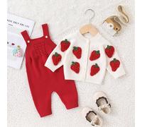 Ensemble tricoté de 2 pièces pour bébé fille, top à la mode mignon et polyvalent & combinaison en tricot. Nouvel arrivage automne/hiver 6-9M,9-12M,12-18M,1-3M,3-6MFruits & légumesTricots