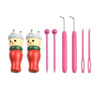 Ensemble Tricotin Rond pour bois avec Crochets Inclus Ensemble | pour bois naturel , 2 poupées incluses, idéal initiation, crochets fournis, électricité