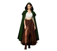 Ensemble Trois pièces Cape à Capuche pour Halloween pour Adultes - Costume de Cape de médiévale/Renance, Convenant aux Hommes et aux Femmes, Capuche pour Jeu de rôle de Hobbit.