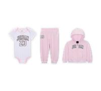 Ensemble trois pièces en jersey avec sweat à capuche et zip Jordan 23 pour bébé Pink Foam 18M
