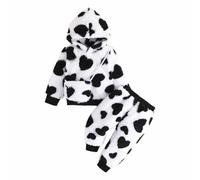 Ensemble Trois PièCes pour Enfant Comprenant Un Haut à Capuche à Manches Longues en Peluche éPaisse,Un Pantalon Assorti et Sac.Tissu Doux et AgréAble Au Toucher(White,18-24 Mois)