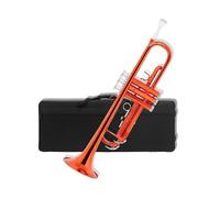 Ensemble Trompettes Standard Ensemble De Trompette Standard Orange En Si Bémol Instrument En Laiton Adapté Aux Débutants Comprenant Un Embout Buccal 7C Et Des Gants(Orange trumpet set)