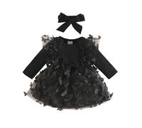 Ensemble tutu unisexe mignon et élégant - Taille élastique - Bandeau assorti - Jupe en tulle - Ballet classique - Tulle multicouche - Grand nœud - Tenue de nouveau-né pour la photographie, Style-B01