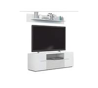 Ensemble TV coloris Blanc / Gris beton --