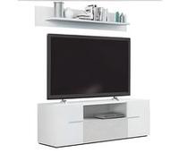 Ensemble TV coloris Blanc / Gris beton -PEGANE- Blanc G