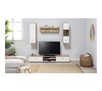 Ensemble TV coloris Chene Cambrian / Blanc -PEGANE- Blanc G
