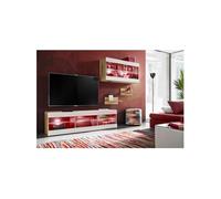 Ensemble TV Komodee TIVOLI SET3 avec LED RGB - Bois Naturel Blanc 35 x 240 x 195 cm