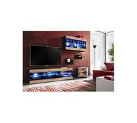 Ensemble TV Komodee TIVOLI SET3 - LED Bleues - Espace ouvert Noir Wotan 35 x 240 x 195 cm