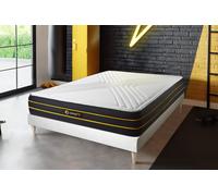 Ensemble ULTRA 140x210cm + sommier Kit - 26cm - Mmoire de forme et micro ressorts ensachs - Moelleux - Sommier kit Blanc