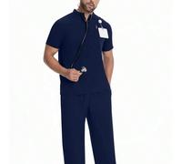 Ensemble uniforme à manches courtes pour hommes, infirmier/médecin. Tenue pour vétérinaire/professionnel de la santé L,M,S,XL,XXLUnicoloreÉtoffe,Polyester