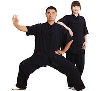 Ensemble uniforme de Tai Chi quatre saisons, costume d'arts martiaux vêtements de Tai Chi vêtements d'arts martiaux vêtements de Kung Fu été coton et lin à manches courtes pour homme, costume