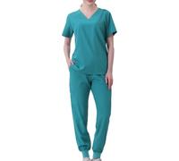 Ensemble Uniformes Unisexe Blouse,Haut et Pantalons + Blouse Medicale Femme/Vêtements Médicals Tenue Infirmiere Blouse Estheticienne Professionnelle Tee Shirt D'Infirmière