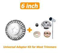 Ensemble universel de 6 pouces - Tête de coupe herbe universelle Stihl, roue en fil'acier, brosse à mauvaises