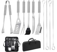 Ensemble Ustensiles Barbecue en Acier Inoxydable Professionnel - Kit d'Accessoires Grill Barbecue Pratiques avec Sac Portable - Set Barbecue Outils pour Camping d'Extérieur et Pique-Nique 11Pcs