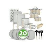Ensemble Ustensiles de Cuisine - 20 Pièces - Aluminium Résistant - Couvercle en Verre Renforcé, Revêtement Antiadhésif