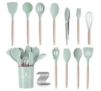 Ensemble ustensiles de cuisine 22 pièces, ensemble de louche de cuisine en silicone, avec louche, spatule, cuillère, fouet, brosse, passe au lave-vaisselle, résistant à la chaleur