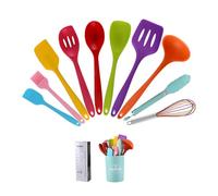 Ensemble Ustensiles De Cuisine Silicone Couleur 10 Pièces Batterie De Cuisine En Silicone Résistants À La Chaleur Spatule Pour Ustensiles De Cuisine Antiadhésifs Gadgets De Cuisine,Colorful
