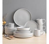 Ensemble vaisselle faïence blanche 4, 8, 12 personnes céramique vaisselle 16/...