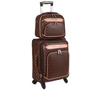 Ensemble Valise Cabine et Vanity Case Assorti Marron-Snowball.