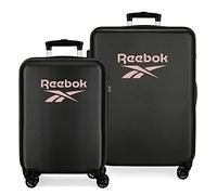 Ensemble valise Reebok Beverly noir 55/68 cms Abs rigide Serrure à combinaison latérale 104L 6 kgs 4 roues doubles bagage à main