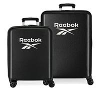Ensemble Valise Reebok Roxbury Noir 55/70 cm ABS Rigide Fermeture TSA Intégrée 119.4L 6 kg 4 Double Roues Bagage à Main
