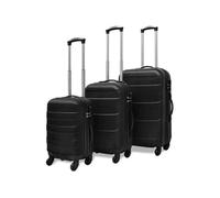 vidaXL Ensemble de valises rigides 3 pcs Noir 45,5/55/66 cm