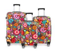 Ensemble Valises 4 Roues Coque Rigide Polycarbonate Imprimé Floral