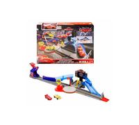 Ensemble véhicule de course et piste Mattel Disney Pixar Piston Cup Stunting Speedway avec Flash McQueen, crash zone interactive, tableau de scores, plus de 90 cm Multicolore