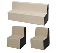 My Velinda Ensemble de meubles chambre enfant 2x fauteuil + canapé Beige-Gris