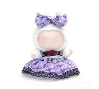 Ensemble Veste en Cuir Tendance pour Poupées 17cm/6.7in - Veste Moto Miniature for Labubu avec Accessoires, Idéal Collectionneurs, Décoration de (NO Doll) (Purple)