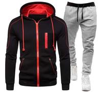 Ensemble Veste et Pantalon à Capuche zippé Deux pièces pour Hommes, Sweat à Capuche surdimensionné, Ensemble de Veste d'extérieur Sweats Capuche De Bowling pour Hommes