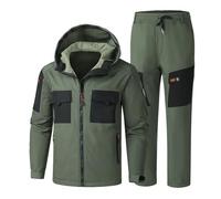 Ensemble Veste Et Pantalon De Ski Pour Homme, Hommes Hiver Extérieur Chaud À Capuche Imperméable Coupe-vent Combinaisons De Ski 2 Ensemble, Manteau Et Pantalon De Sports De Plein Air (Color : Dark gr