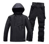 Ensemble Veste et Pantalon Femme Combinaison de Ski 2 Pièces Imperméable Coupe Vent à Capuche Hiver Chaud Ski Neige Chic Sport Ensemble Respirant Snowboard