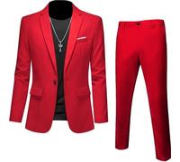 Ensemble veste et pantalon for homme grande taille 6XL/5XL, tenue de bureau, coupe slim, for marié mariée Pour Les Mariages(Big Red,Asian 5XL is Eur 3XL)