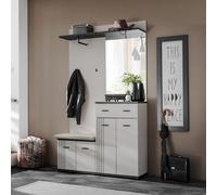 Ensemble Vestiaire 4P "Hugo" 120cm Gris & Noir